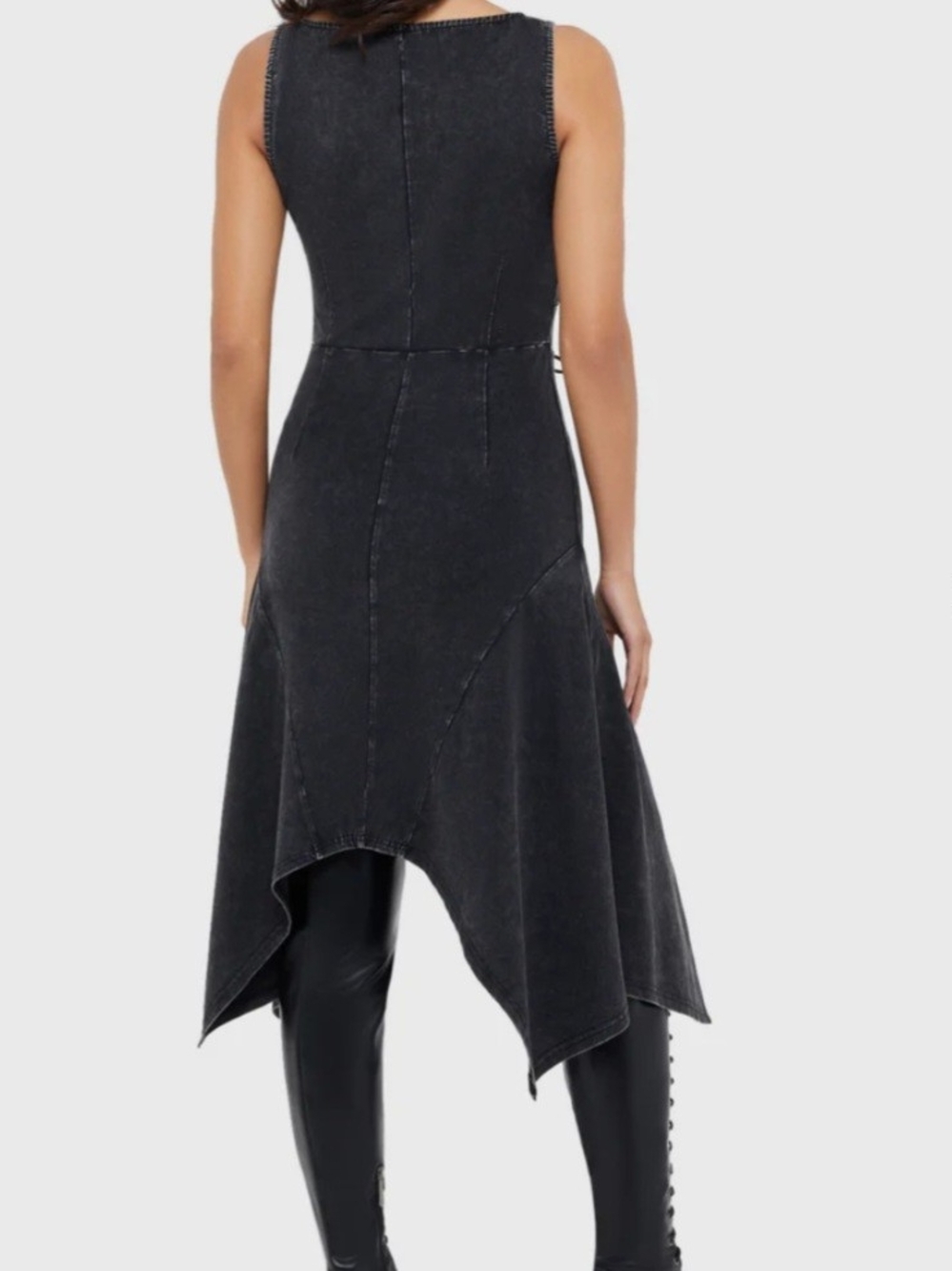 Killstar Washed Black Asymmetrical Handkerchief Shadow Claw Dress - Picture 4 of 6